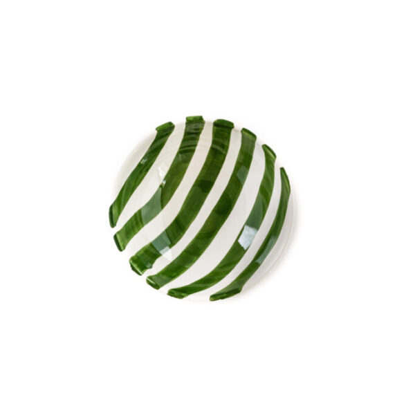 VAL POTTERY Yummy Yoghurt - Dark Green Stripes